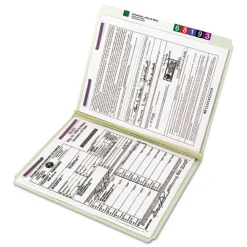 Best Recycled Pressboard Fastener Folders with Straight Tabs - Letter, Gray/Green (25/Box) Filing & Folders