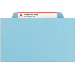 Clearance 6-Section Pressboard Top Tab Classification Folders with 6 SafeSHIELD Fasteners - Letter Size/Blue (10/Box) Filing & Folders