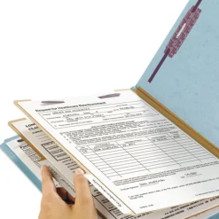 Outlet Six SafeSHIELD Fasteners 2 Dividers Legal Size Six-Section Pressboard Top Tab Classification Folders - Blue (10/Box) Filing & Folders