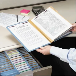Outlet Six SafeSHIELD Fasteners 2 Dividers Legal Size Six-Section Pressboard Top Tab Classification Folders - Blue (10/Box) Filing & Folders
