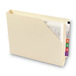 New Straight Tab Letter Size 14-pt End Tab Jackets with Reinforced Tabs - Manila (50/Box) Filing & Folders