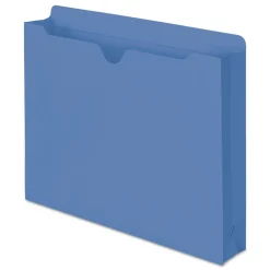 New Straight Tab Letter Size Colored File Jackets with Reinforced Double-Ply Tab - Blue (50/Box) Filing & Folders