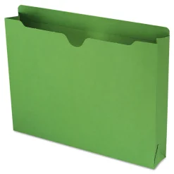 Discount Straight Tab Letter Size Colored File Jackets with Reinforced Double-Ply Tab - Green (50/Box) Filing & Folders