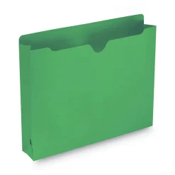 Discount Straight Tab Letter Size Colored File Jackets with Reinforced Double-Ply Tab - Green (50/Box) Filing & Folders