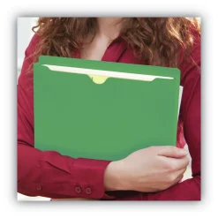 Discount Straight Tab Letter Size Colored File Jackets with Reinforced Double-Ply Tab - Green (50/Box) Filing & Folders
