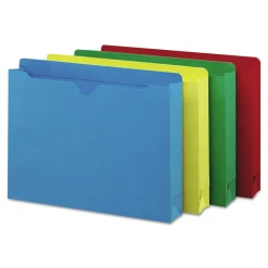 New Straight Tab Letter Size Colored File Jackets with Reinforced Double-Ply Tab - Assorted Colors (50/Box) Filing & Folders