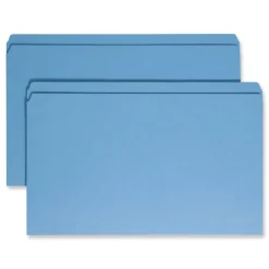 Clearance Straight Tabs Legal Size 0.75 in. Expansion Reinforced Top Tab Colored File Folders - Blue (100/Box) Filing & Folders