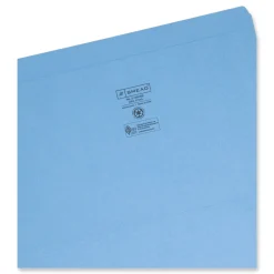Clearance Straight Tabs Legal Size 0.75 in. Expansion Reinforced Top Tab Colored File Folders - Blue (100/Box) Filing & Folders