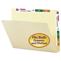 Sale Straight Tabs Letter Size 0.75 in. Expansion Heavyweight End Tab Conversion File Folders - Manila (100/Box) Filing & Folders