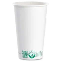 Best 16 oz Compostable Paper Hot Cups - White/Green (1000/Carton) Tabletop And Serveware