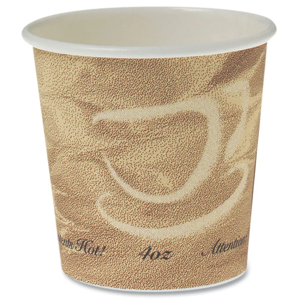 Clearance 4 oz. Mistique Design Single Sided Poly Paper Hot Cups (1000/Carton) Tabletop And Serveware