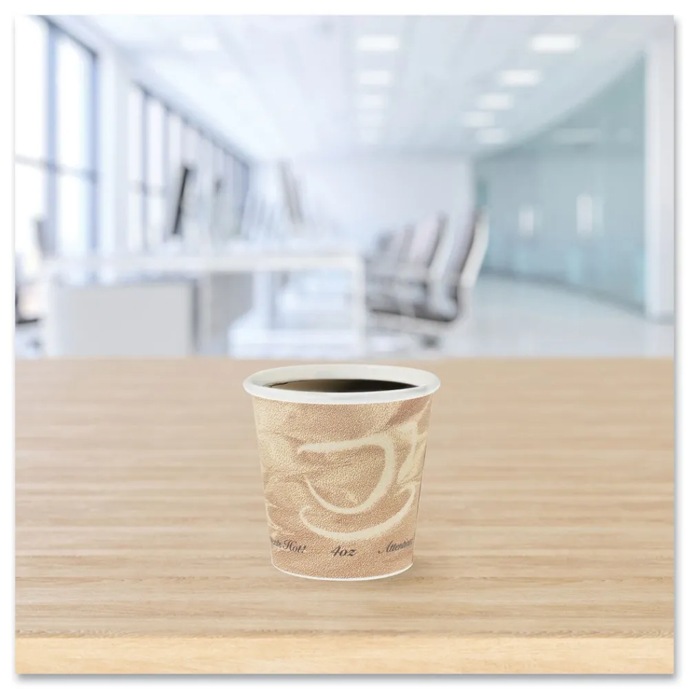 Clearance 4 oz. Mistique Design Single Sided Poly Paper Hot Cups (1000/Carton) Tabletop And Serveware