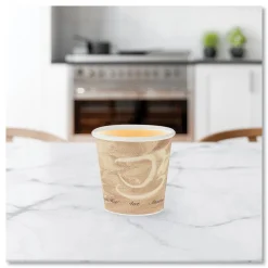 Clearance 4 oz. Mistique Design Single Sided Poly Paper Hot Cups (1000/Carton) Tabletop And Serveware