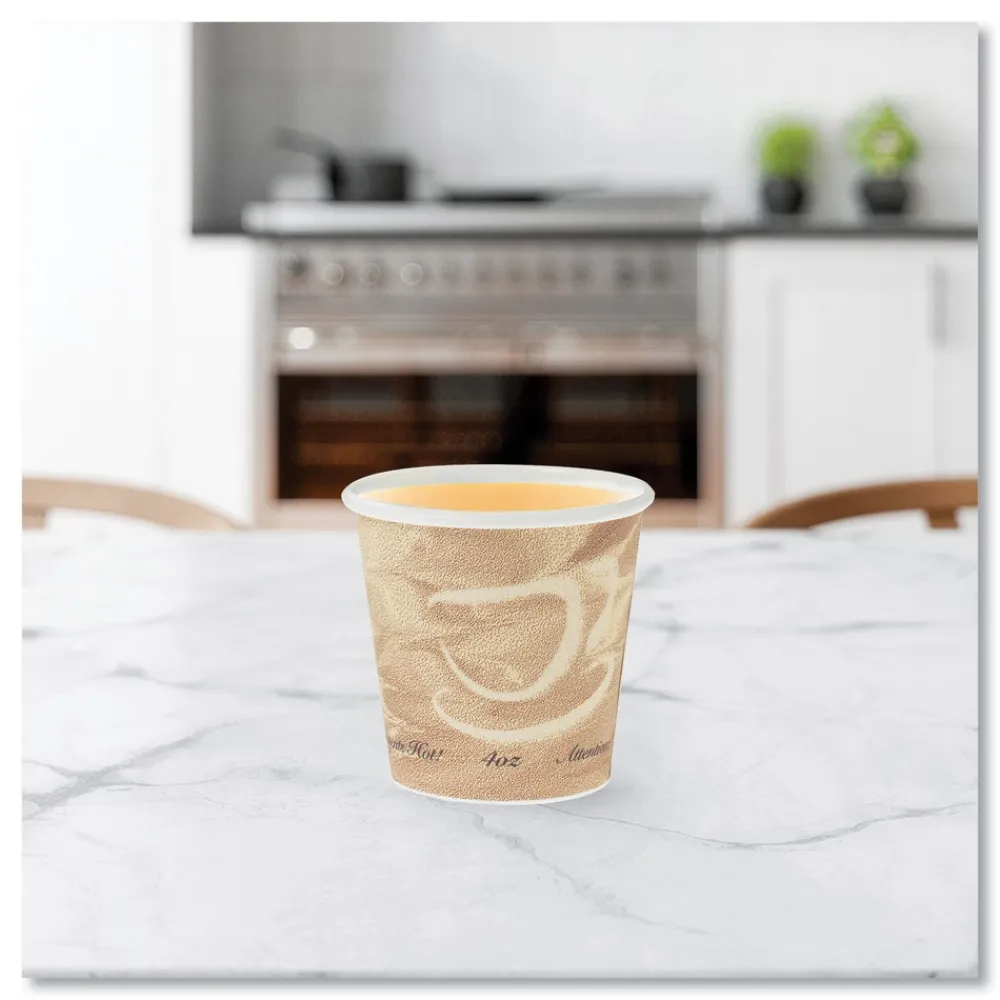 Clearance 4 oz. Mistique Design Single Sided Poly Paper Hot Cups (1000/Carton) Tabletop And Serveware