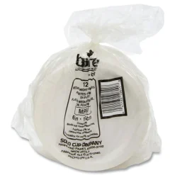 New Bare Eco-Forward 6 in. Diameter ProPlanet Seal Clay-Coated Paper Plate - White/Brown/Green (1000/Carton) Tabletop And Serveware