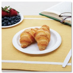 New Bare Eco-Forward 6 in. Diameter ProPlanet Seal Clay-Coated Paper Plate - White/Brown/Green (1000/Carton) Tabletop And Serveware