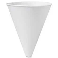 Hot Bare Eco-Forward 10 oz. ProPlanet Seal Treated Paper Funnel Cups - White (1000/Carton) Tabletop And Serveware
