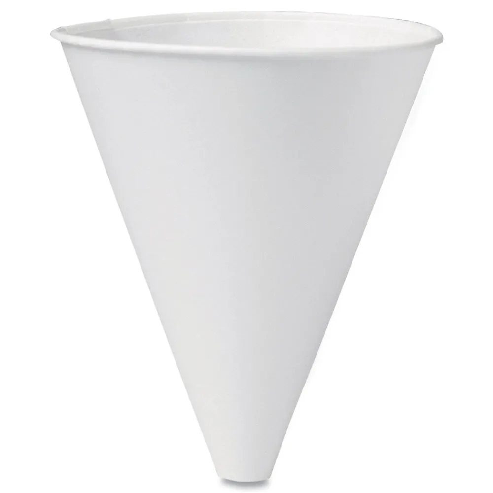 Hot Bare Eco-Forward 10 oz. ProPlanet Seal Treated Paper Funnel Cups - White (1000/Carton) Tabletop And Serveware