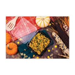 New Creative Carryouts Hinged Plastic Hot Deli Boxes - Medium, Black/Clear (200/Carton) Tabletop And Serveware