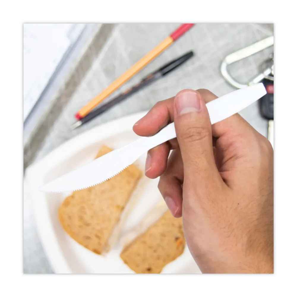 Discount Impress Heavyweight Full-Length Polystyrene Knives - White (1000/Carton) Tabletop And Serveware