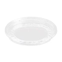 New LG8R-0090 Bare Eco-Forward ProPlanet Seal RPET Plastic Deli Container Recessed Lids Fits 8 oz. Volume Capacity - Clear (50/Pack, 10 Packs/Carton) Tabletop And Serveware