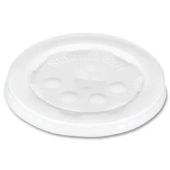 Outlet Polystyrene Plastic Flat Straw-Slot Cold Cup Lids Fits 12 oz to 24 oz Cups - Translucent (125/Pack, 16 Packs/Carton) Tabletop And Serveware