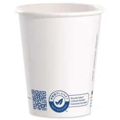 Recycled Content PCF Paper Hot Cups ProPlanet Seal 10 oz White/Blue (1000/Carton) Tabletop And Serveware