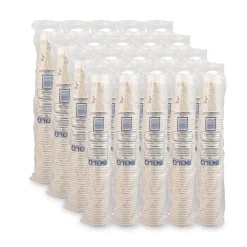 Hot RW16-J8000 Symphony Eco-Forward 16 oz. Paper Cold Cups - White/Red/Beige (1000/Carton) Tabletop And Serveware