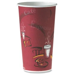 420SI-0041 20 oz. Bistro Design Single-Sided Poly Paper Hot Cups (600/Carton) Tabletop And Serveware