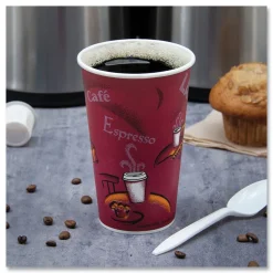 420SI-0041 20 oz. Bistro Design Single-Sided Poly Paper Hot Cups (600/Carton) Tabletop And Serveware