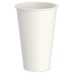 Hot Thermoguard 16 oz Sustainable Forest Print Insulated Paper Hot Cups - White (600/Carton) Tabletop And Serveware