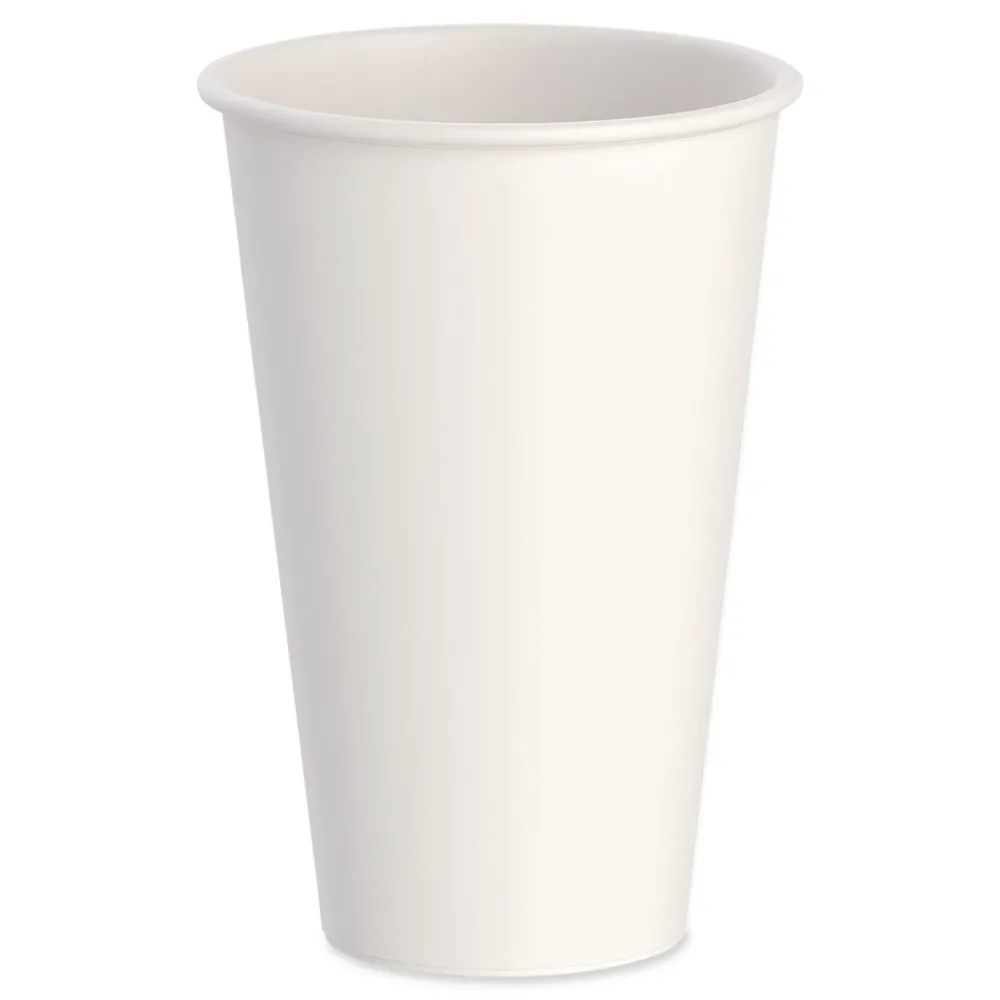 Hot Thermoguard 16 oz Sustainable Forest Print Insulated Paper Hot Cups - White (600/Carton) Tabletop And Serveware