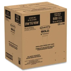 Hot Thermoguard 16 oz Sustainable Forest Print Insulated Paper Hot Cups - White (600/Carton) Tabletop And Serveware