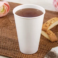 Hot Thermoguard 16 oz Sustainable Forest Print Insulated Paper Hot Cups - White (600/Carton) Tabletop And Serveware