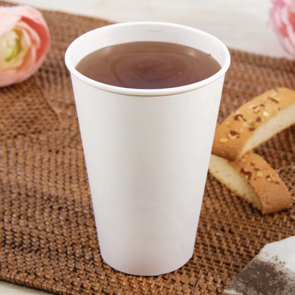 Hot Thermoguard 16 oz Sustainable Forest Print Insulated Paper Hot Cups - White (600/Carton) Tabletop And Serveware