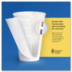 Online Thermoguard 20 oz Sustainable Forest Print Insulated Paper Hot Cups - White (600/Carton) Tabletop And Serveware