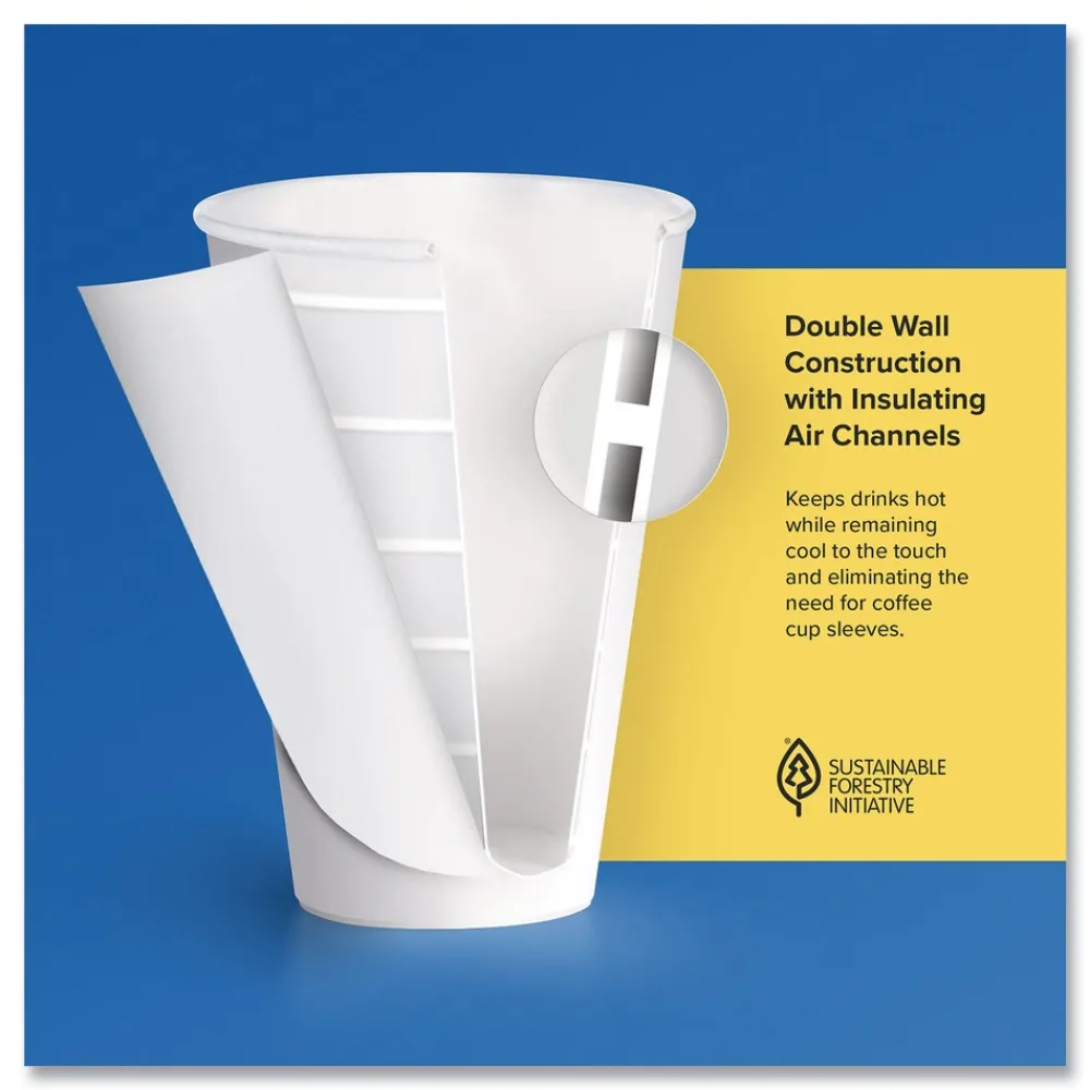 Online Thermoguard 20 oz Sustainable Forest Print Insulated Paper Hot Cups - White (600/Carton) Tabletop And Serveware