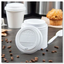 Traveler Cappuccino Style Dome Lid for 10 oz. to 24 oz. Cups - White (100/Pack, 10 Packs/Carton) Tabletop And Serveware
