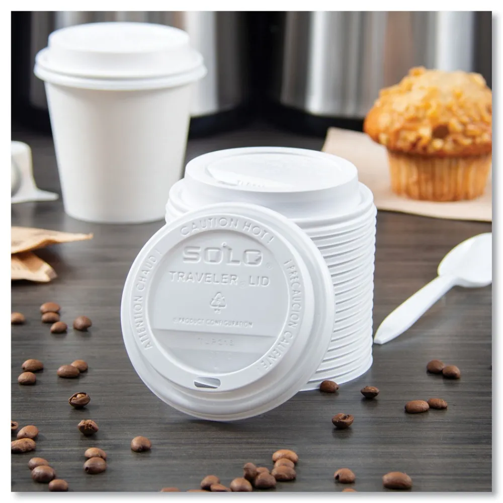 Traveler Cappuccino Style Dome Lid for 10 oz. to 24 oz. Cups - White (100/Pack, 10 Packs/Carton) Tabletop And Serveware