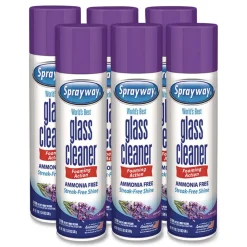 Hot 19 oz. Aerosol Spray Glass Cleaner - Lavender Scent (6/Carton) Cleaning & Janitorial Supplies