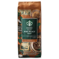 New SBK12540222CT 1 lbs. Bag Decaffeinated Whole Bean Coffee - Pike Place (6/Carton) Food And Snacks