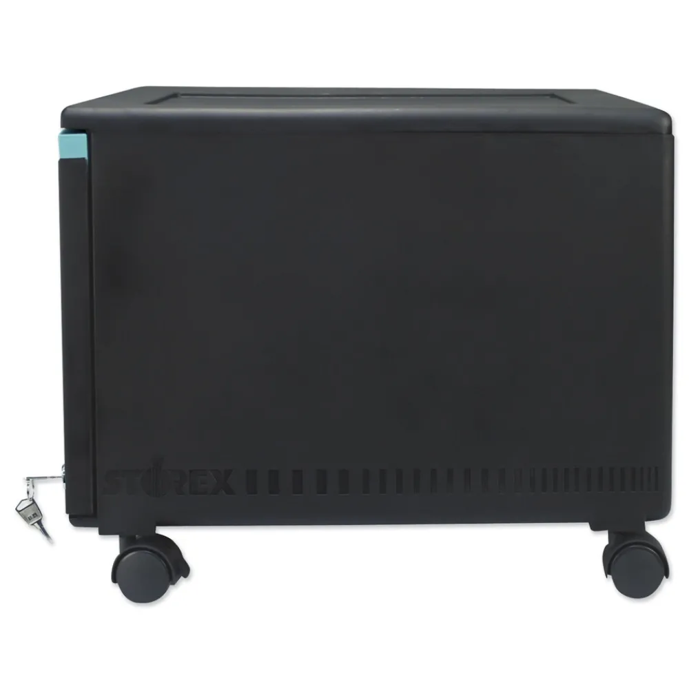 Sale 1 Legal/letter-Size File Drawer 14.75 in. x 18.25 in. x 12.75 in. Single-Drawer Mobile Filing Cabinet - Black/Teal Office Furniture & Lighting