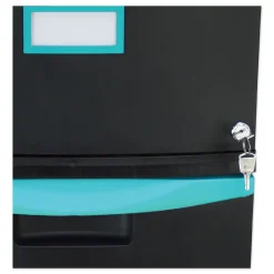 Sale 1 Legal/letter-Size File Drawer 14.75 in. x 18.25 in. x 12.75 in. Single-Drawer Mobile Filing Cabinet - Black/Teal Office Furniture & Lighting