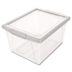 Clearance Storage Bins, with Snap-On Lid, 4 gal, 11.25 x 13.53 x 7.87, Translucent, 6/Pack Desk Accessories & Office Organizers