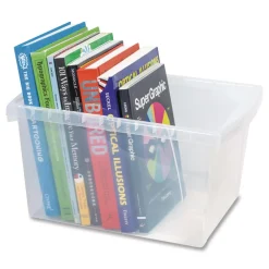 Clearance Storage Bins, with Snap-On Lid, 4 gal, 11.25 x 13.53 x 7.87, Translucent, 6/Pack Desk Accessories & Office Organizers