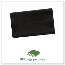 New 38 in. x 60 in. 1.5 mil. 60 Gallon Total Recycled Content Plastic Trash Bags - Brown/ Black (100/Carton) Trash & Waste Bins