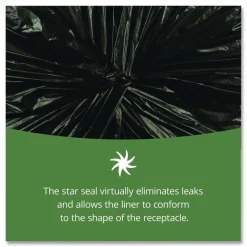 New 38 in. x 60 in. 1.5 mil. 60 Gallon Total Recycled Content Plastic Trash Bags - Brown/ Black (100/Carton) Trash & Waste Bins