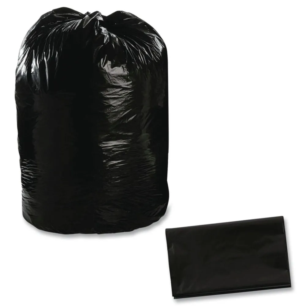 Outlet 36 in. x 58 in. 1.5 mil. 60 Gallon Total Recycled Content Plastic Trash Bags - Brown/ Black (100/Carton) Trash & Waste Bins