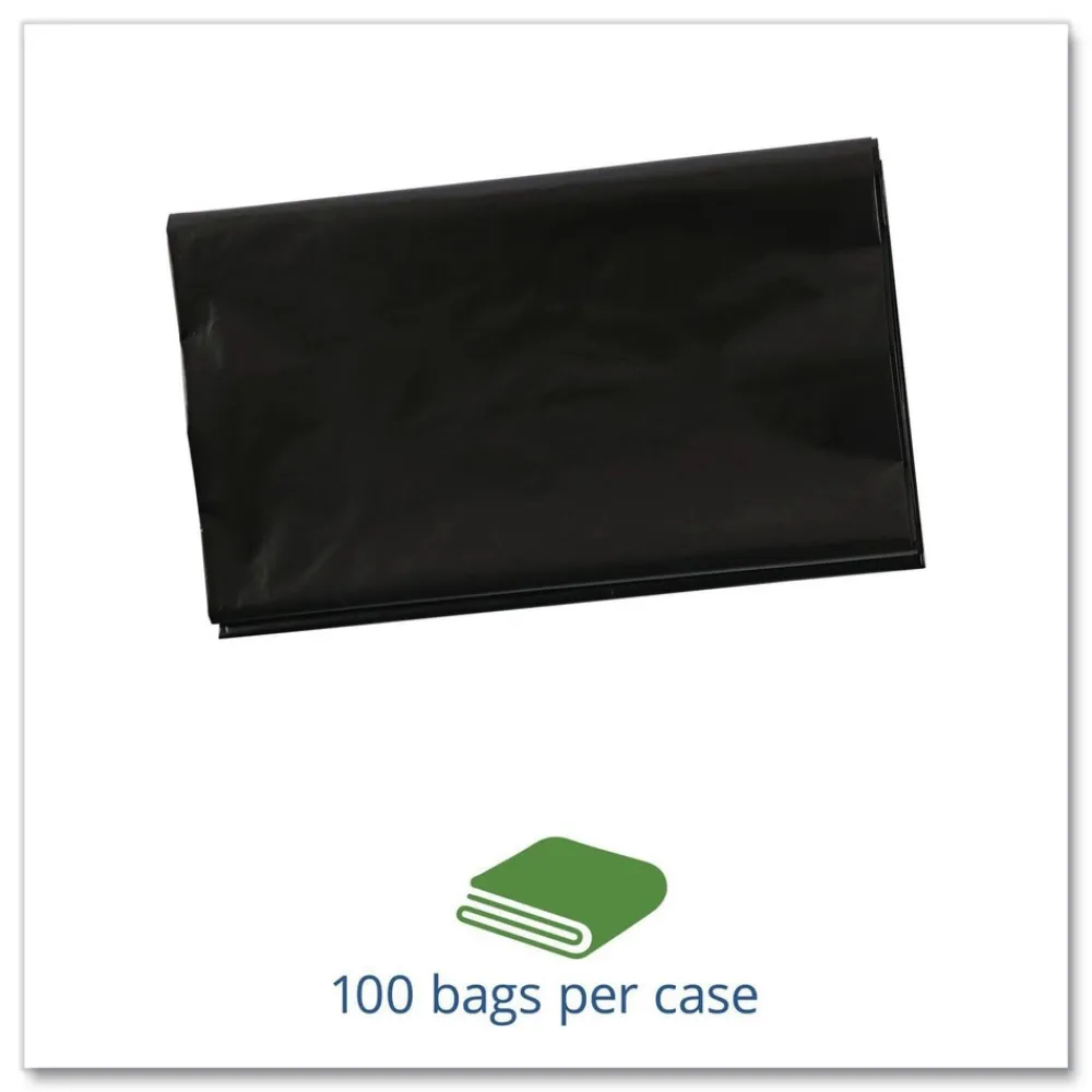 Outlet 36 in. x 58 in. 1.5 mil. 60 Gallon Total Recycled Content Plastic Trash Bags - Brown/ Black (100/Carton) Trash & Waste Bins