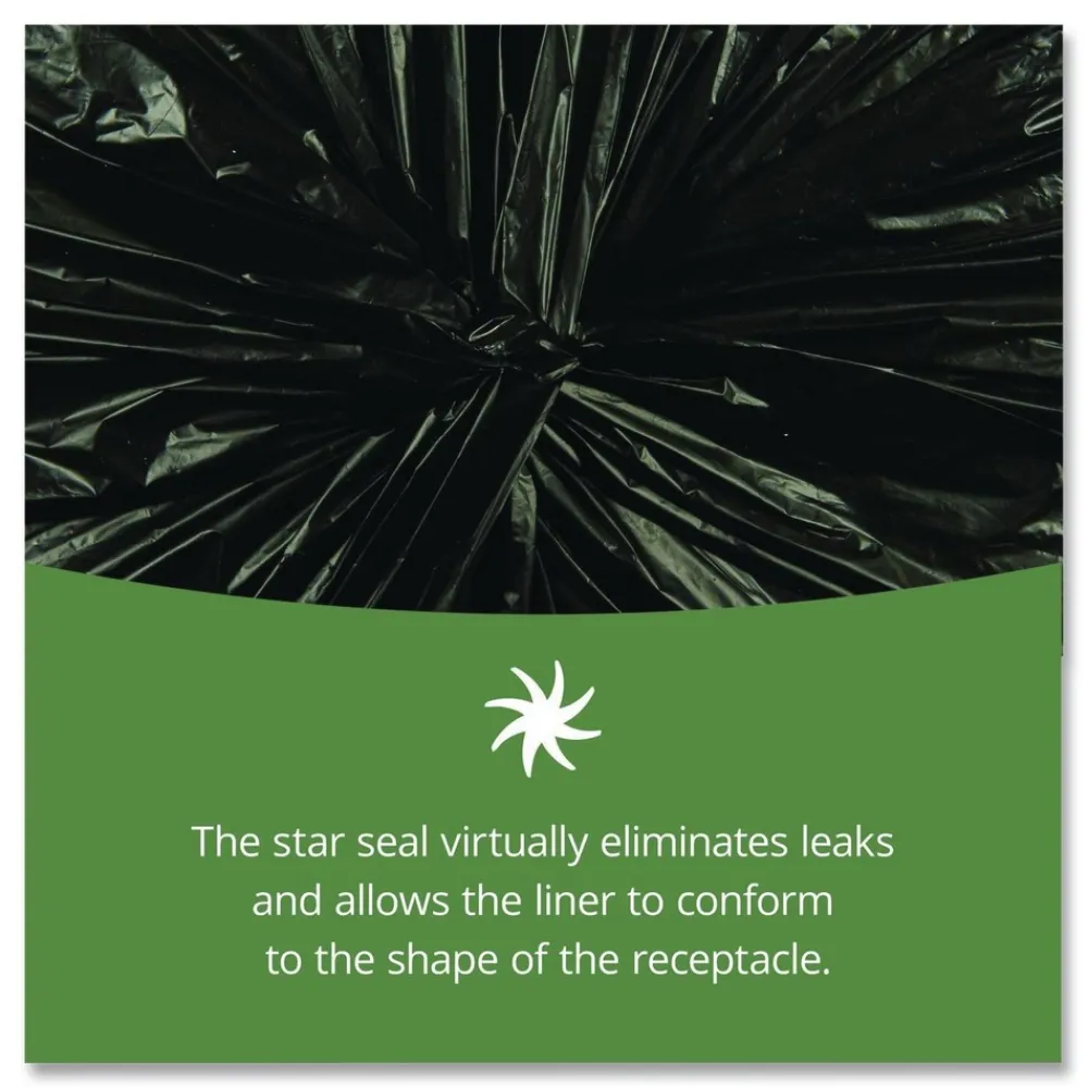 Outlet 36 in. x 58 in. 1.5 mil. 60 Gallon Total Recycled Content Plastic Trash Bags - Brown/ Black (100/Carton) Trash & Waste Bins